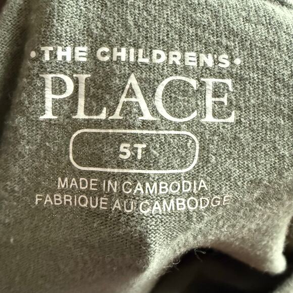 The Children's Place Boys Shirt 5T It's Cool to be Kind Olive Sage Green Tee - Picture 6 of 7
